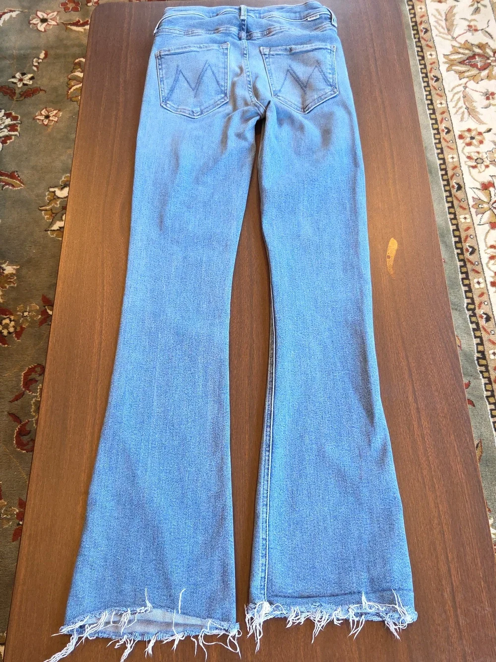 MOTHER Jeans The Runaway Fray High Rise Bootcut Monkey In The Middle Size 26 - Picture 2 of 15